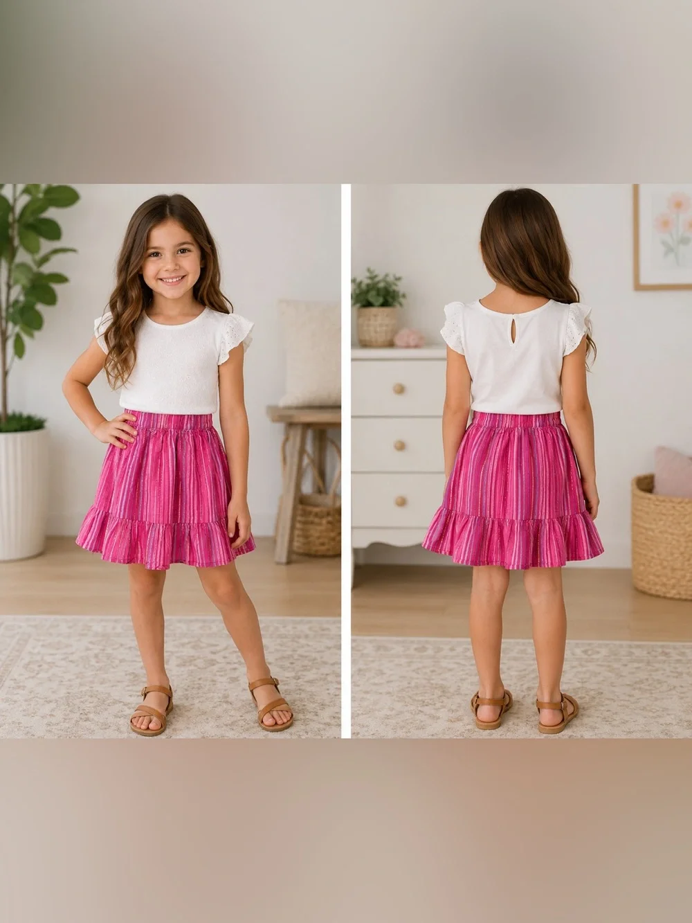 Vintage Gymboree Girls Size 8 Pleated Skirt with Gold - Discontinued